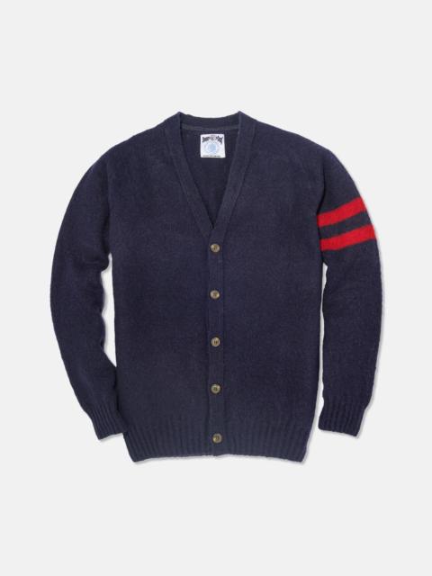 MADE-IN-SCOTLAND NAVY SHAGGY DOG UNIVERSITY CARDIGAN