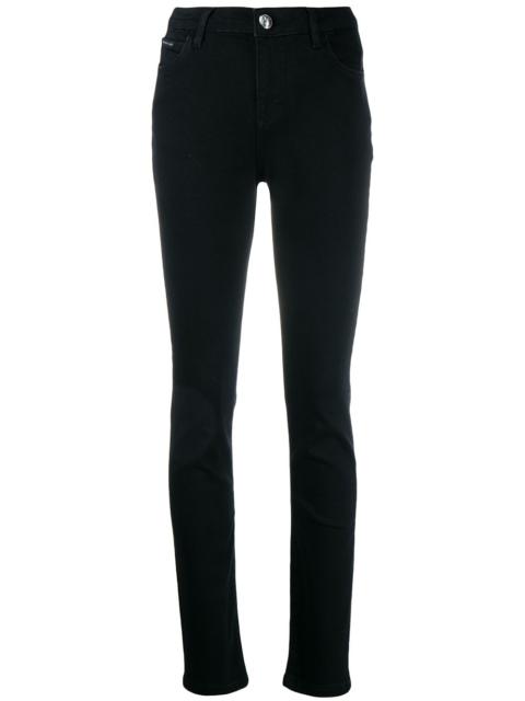 high-waisted skinny jeans