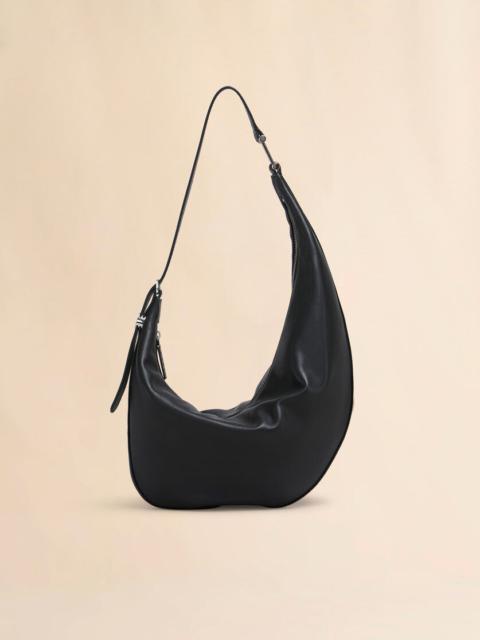 BLACK LEATHER DOT SMALL HOBO BAG