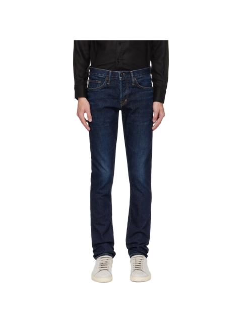 Blue Stretch Twill Slim Fit Jeans