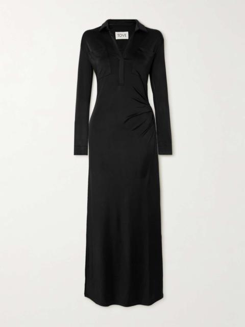 Iana gathered stretch-jersey maxi dress