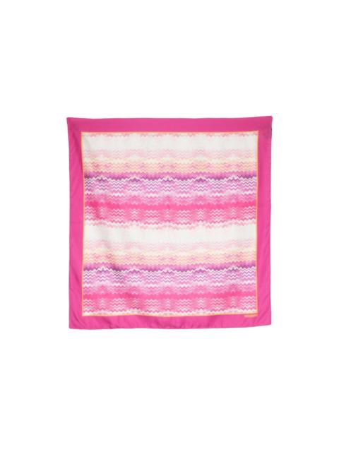 zigzag print silk scarf