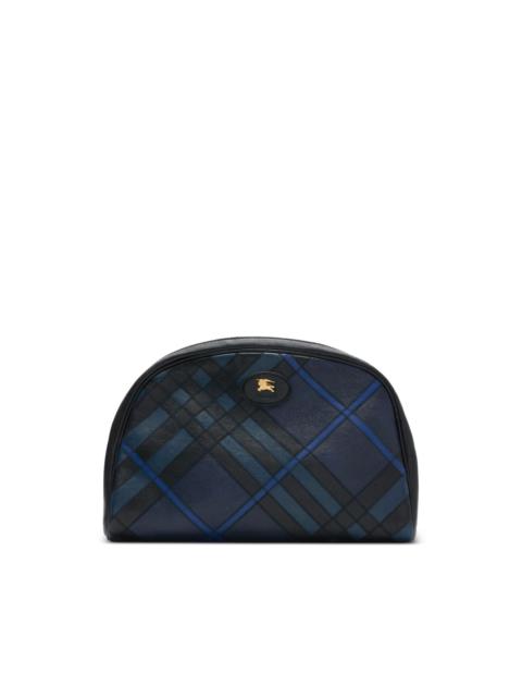 check-pattern wash bag