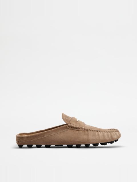 GOMMINO BUBBLE MULES IN SUEDE - BEIGE, BLACK