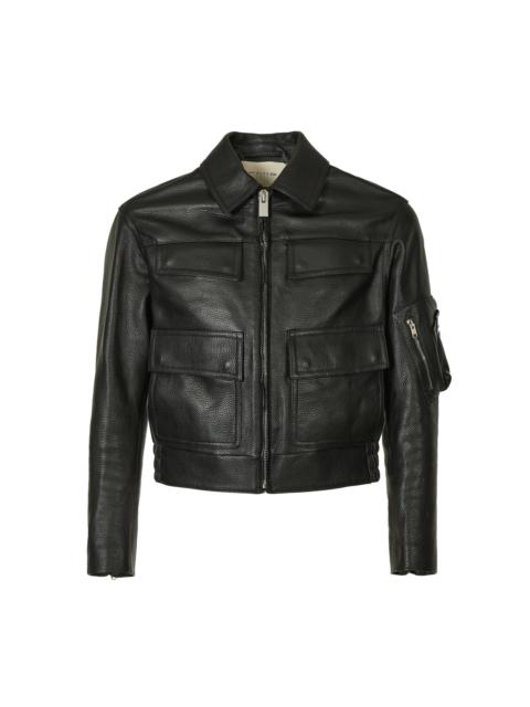 1017 ALYX 9SM BLACK LEATHER POLICE JACKET - AAMOU0412LE01BLK0001