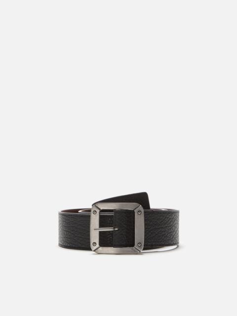 Reversible leather belt - Black/brown