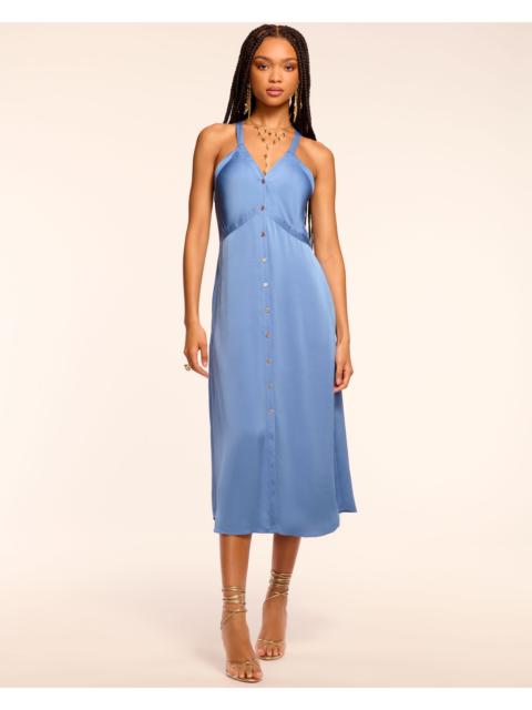 Cynthia V-Neck Button Down Midi Dress