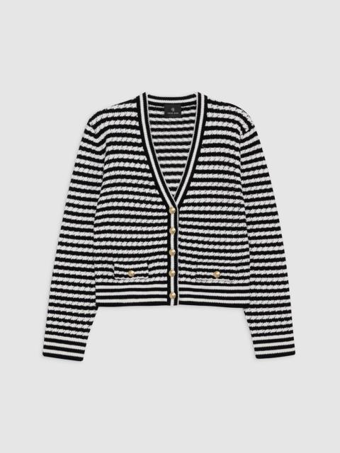 Gwen Cardigan - Black And Ivory Stripe