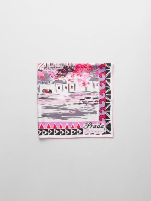 Pittoresque Paris printed silk 90 foulard