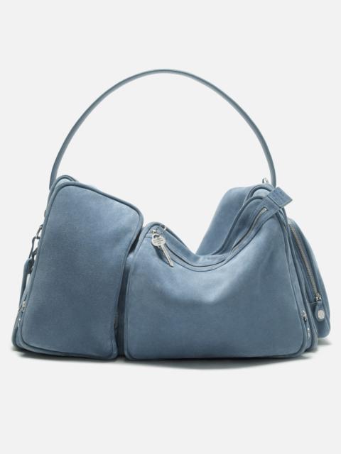 Camero Hotel Suede Shoulder Bag - Denim Blue