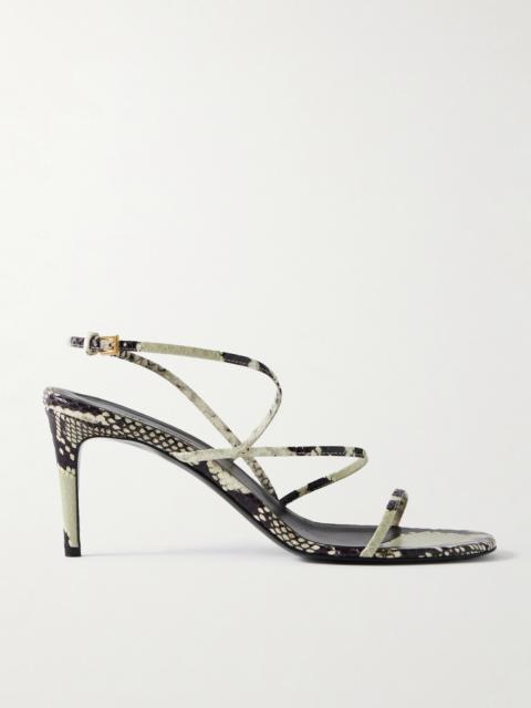 Loop Snake-effect Leather Sandals