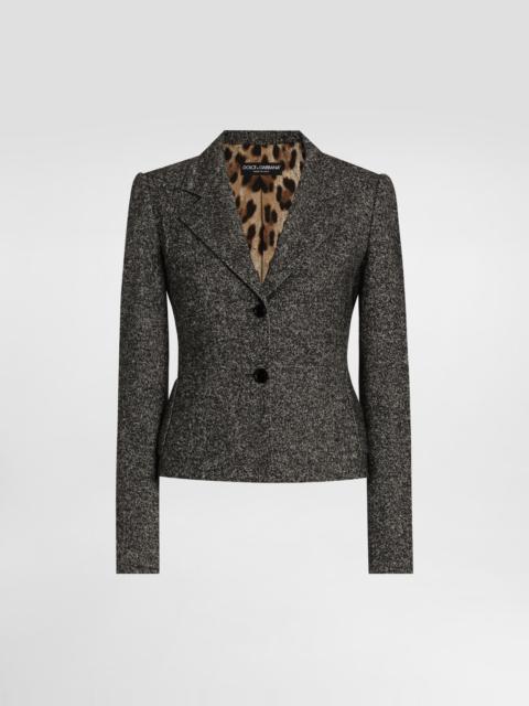 Single-breasted jacket in dotted wool blend
