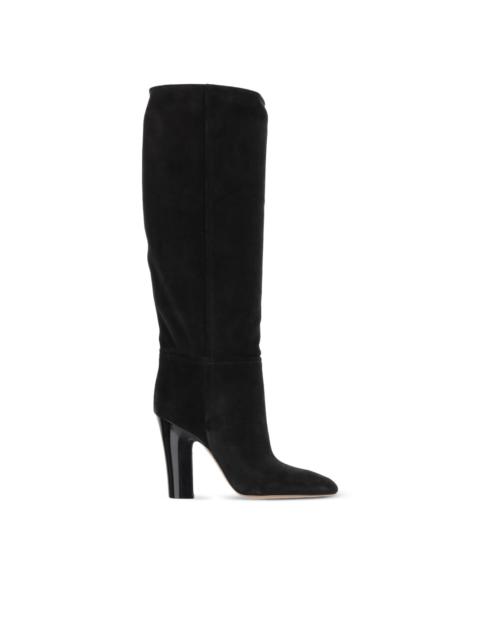 Alizze suede pointed-toe knee-high boots