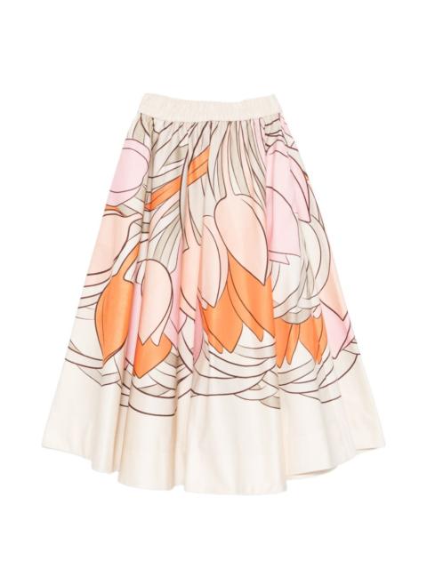 Balerina floral-print midi skirt