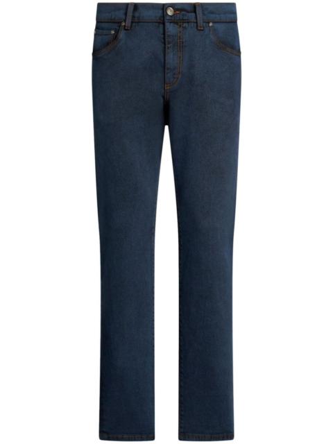 Pegaso-motif slim-fit jeans