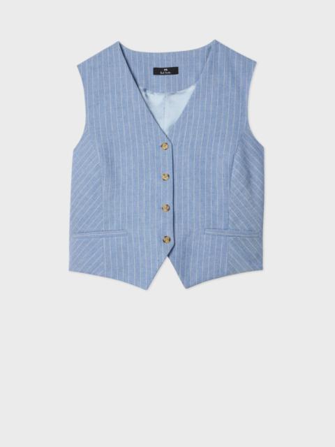 Women's Light Blue Pinstripe Waistcoat