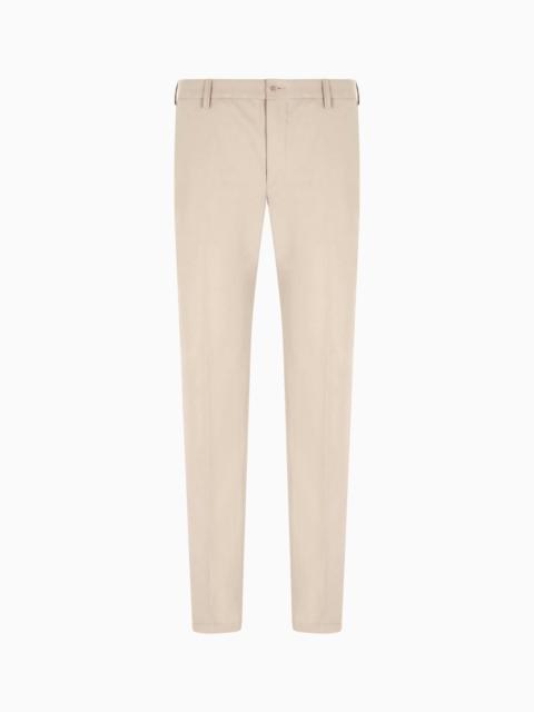 Stretch cashmere and cotton trousers