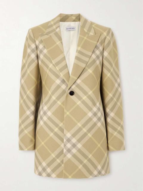 Checked wool blazer
