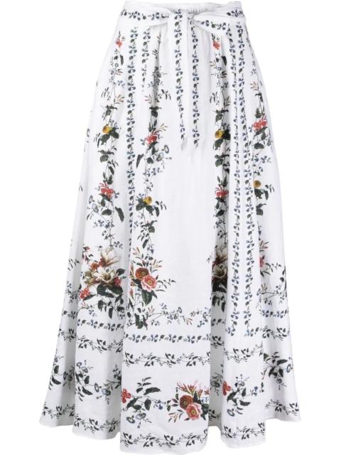 Bernadette linen midi skirt