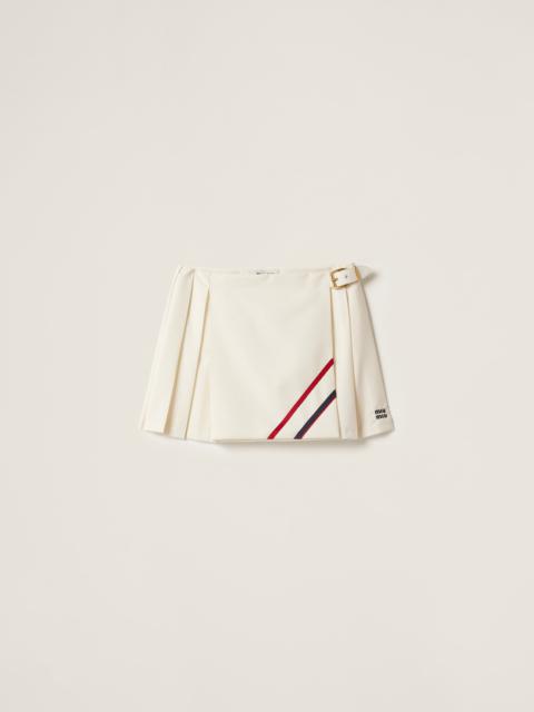 Pleated mohair fabric mini-skirt