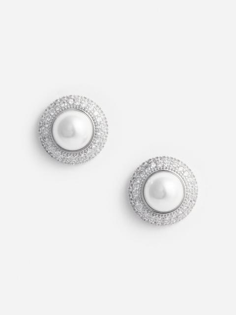 Small Crystal Pearl Earrings