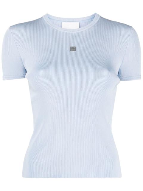 logo-plaque ribbed knit T-shirt