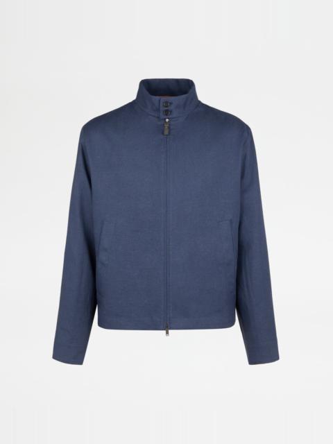 JACKET IN LINEN - BLUE