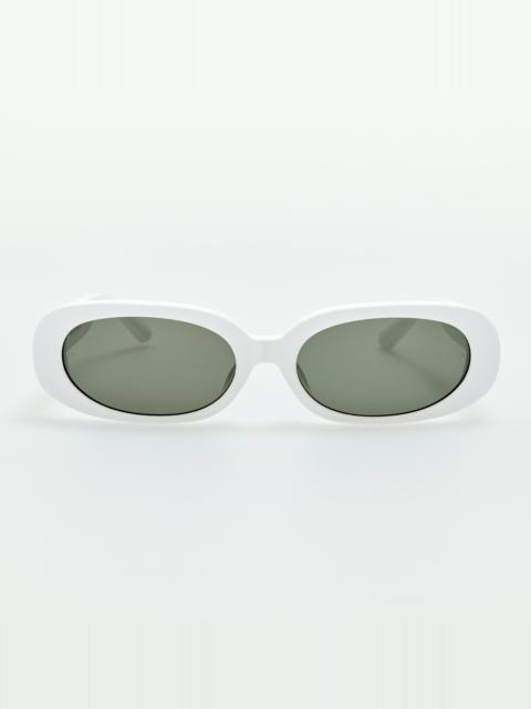 Cara Sunglasses in White with Diamonds and 22k Gold