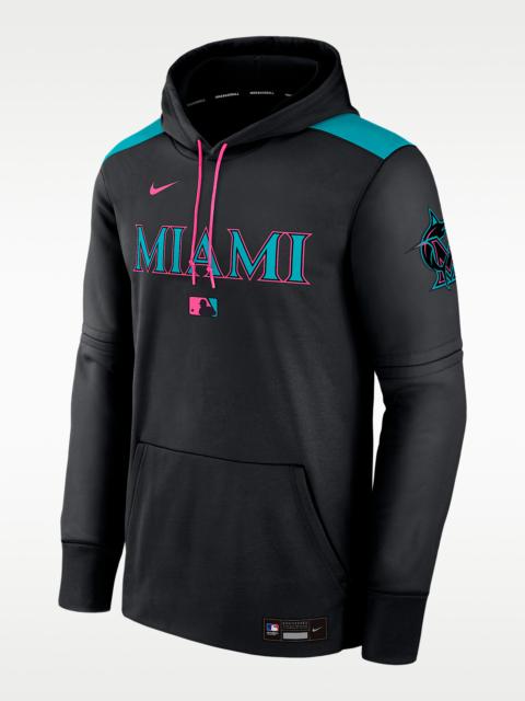 Miami Marlins Authentic Collection City Connect Men's Nike Therma MLB Pullover Hoodie
