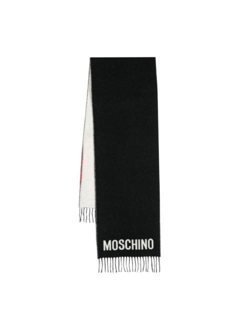 logo-intarsia wool scarf