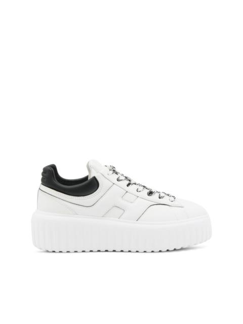 Platform Houndstooth-Lace Sneakers