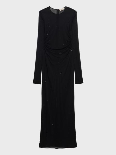 JERSEY LONG DRESS WITH EMBROIDERY