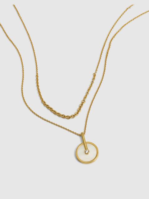 Two-Pack Stone Inlay Coin Necklace Set