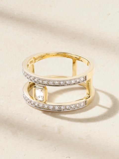 Le Double Barre 14-karat Gold Diamond Ring
