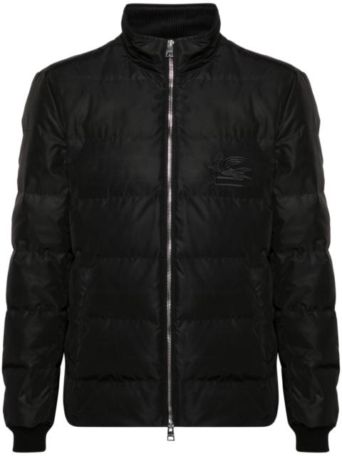 Pegaso-embroidered puffer jacket