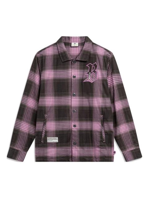 Li-Ning x Mister Cartoon BadFive Graphic Plaid Shirt 'Grey Pink' AFDT855-2