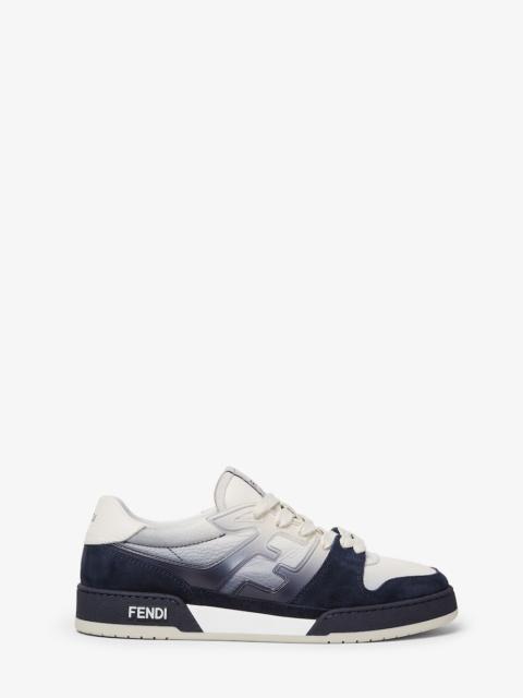 Fendi Match Sneakers White leather and blue suede low-tops