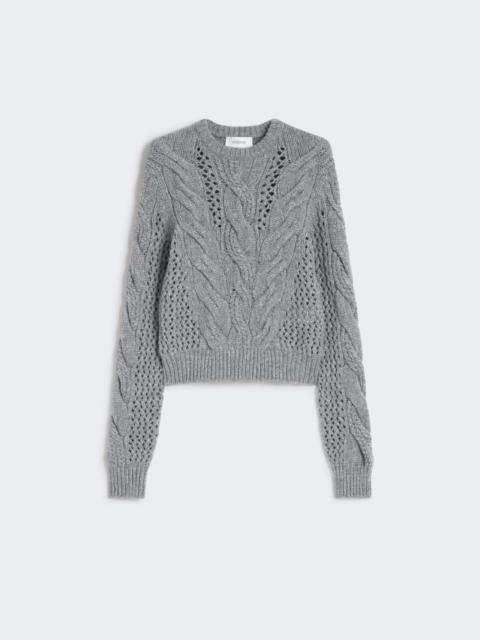 Cable-knit crew-neck sweater - MEDIUM GREY