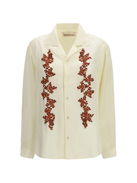 floral-embellished shirt