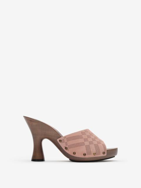 Check Suede Potter Mules​