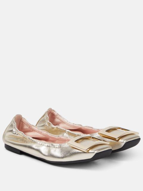 Viv' Pockette leather ballet flats