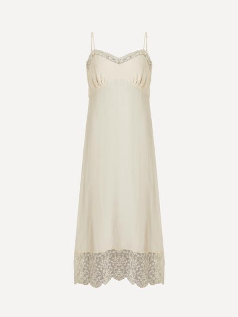 Black Lace Trim Slip Dress