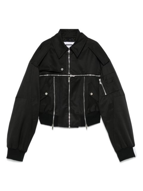 zip-detailed bomber jacket