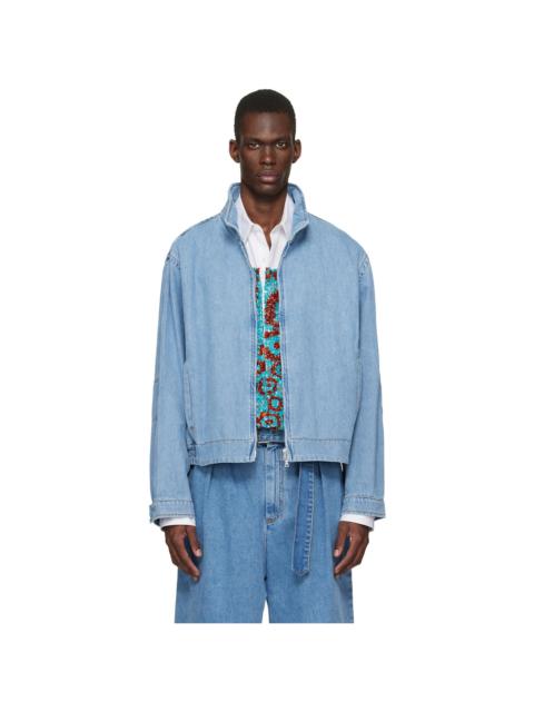 Blue Zip Denim Jacket