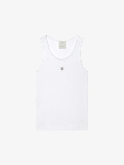 SLIM FIT TANK TOP IN COTTON WITH 4G DETAIL