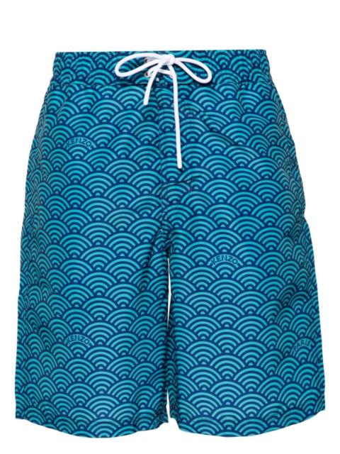 Seigaiha-print swim shorts