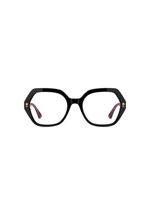 geometric-frame glasses