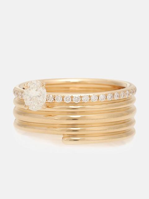 Blast 18kt rose-gold ring with diamonds