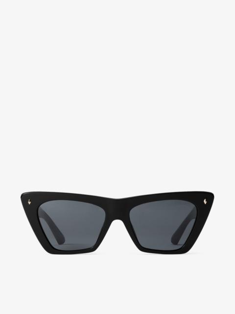 Lou
Black and Grey Acetate Cat-Eye Sunglasses