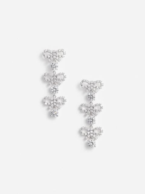 Micro Bow Crystal Tiered Earrings